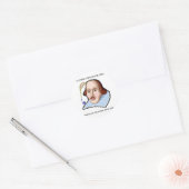naar-thine-self-be-ware-but ronde sticker (Envelop)