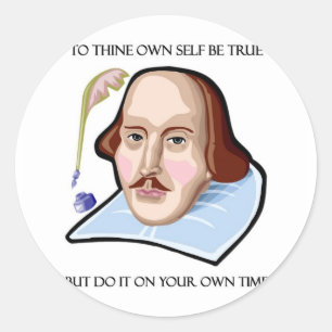 naar-thine-self-be-ware-but ronde sticker
