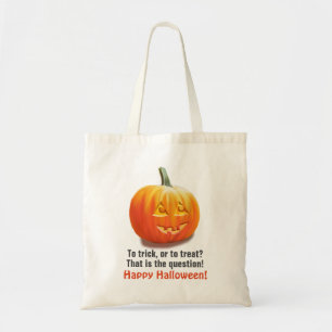 Naar Trick of naar Treat? Halloween Jack o'Lantern Tote Bag