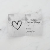Naar vader van dochter of zoon zwart grijs modern feestdagen kaart (Binnen)