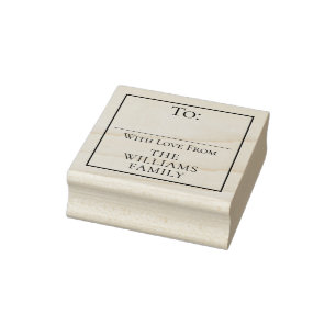 Naar / Van familienaam Christmas Holiday Gift Labe Rubberstempel
