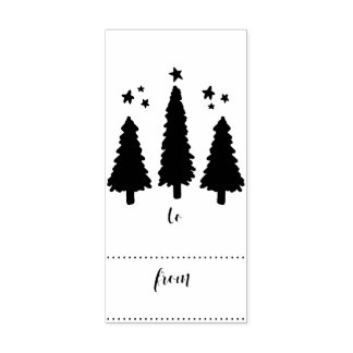 Naar / Van Kerstboom Gift Label Rubber Stamp Rubberstempel