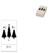 Naar / Van Kerstboom Gift Label Rubber Stamp Rubberstempel (Gestempeld)