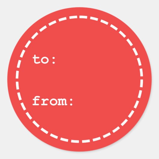 Naar/van Rood en Wit Kerstcadeau Label (Voorkant)
