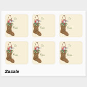 Naar/van sticker met kerstbedekking (Vel)