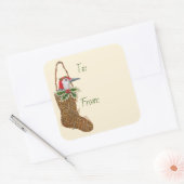 Naar/van sticker met kerstbedekking (Envelop)