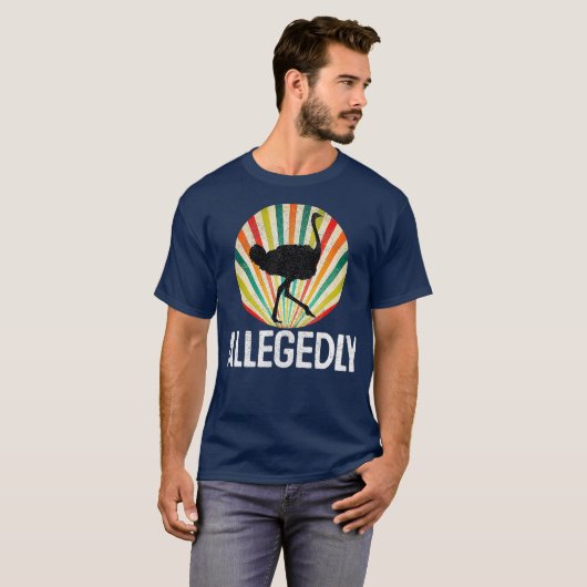 Naar verluidt zou Ostrich T Shirt Retro Bird Lover (Voorkant volledig)