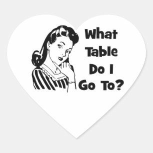 Naar welke tafel ga ik? hart sticker