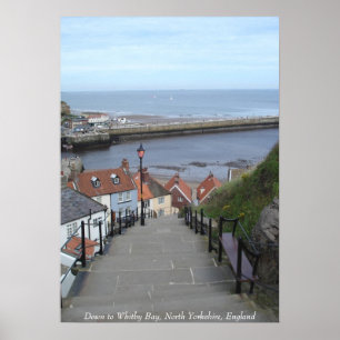 Naar Whitby Bay, North Yorkshire, Engeland Poster