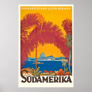 Naar Zuid-Amerikaanse vintage reisposter Poster