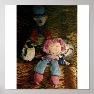 Naast een poster met pinguïn