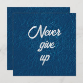 N'abandonnez jamais la carte à billets plats (Devant / Derrière)