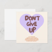 N'abandonnez pas/ Carte d'encouragement/ Foi (Devant / Derrière)