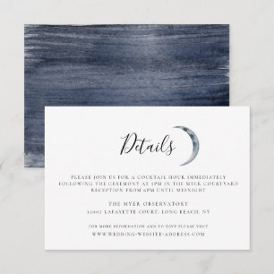 Nabestaandenkaart van Navy Blue Moon Wedding Kaart