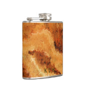 Nabootsing imitatie-houtstructuur Burel gepersonal Heupfles (Rechts)