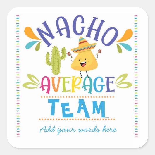 nacho gemiddeld team sticker (Voorkant)
