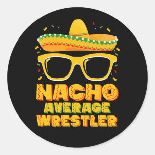 Nacho Gemiddeld Worstelaar Wrestling Cinco de Mayo Ronde Sticker