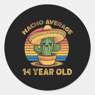 Nacho Gemiddelde 14-jarige Cinco de Mayo 14e Geboo Ronde Sticker