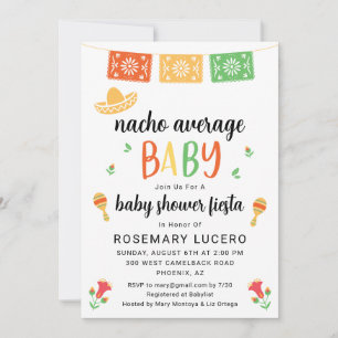 Nacho Gemiddelde Baby Fiesta Baby shower Uitnodigi Kaart