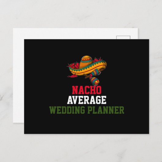 Nacho Gemiddelde bruiloft Planner Briefkaart (Voorkant / Achterkant)