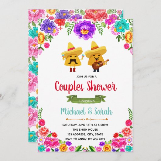 Nacho gemiddelde douche-uitnodiging voor paren kaart (Voorkant / Achterkant)