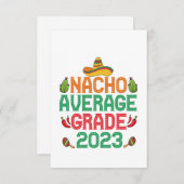 Nacho Gemiddelde graad 2023 Hoogste Afstuderen Cad Bedankkaart (Voorkant / Achterkant)