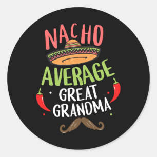 Nacho Gemiddelde Grote Oma Mexicaanse snor Cinco Ronde Sticker