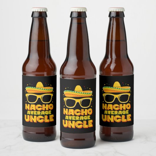 Nacho Gemiddelde Oom Cinco De Mayo Bijpassende Fam Bier Etiket (Flessen)