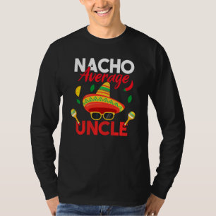 Nacho Gemiddelde oom Funny Mustache Face Sombrero T-shirt