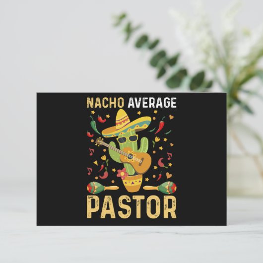 Nacho Gemiddelde pastoor religieus leider Cinco de Bedankkaart (Staand voorkant)