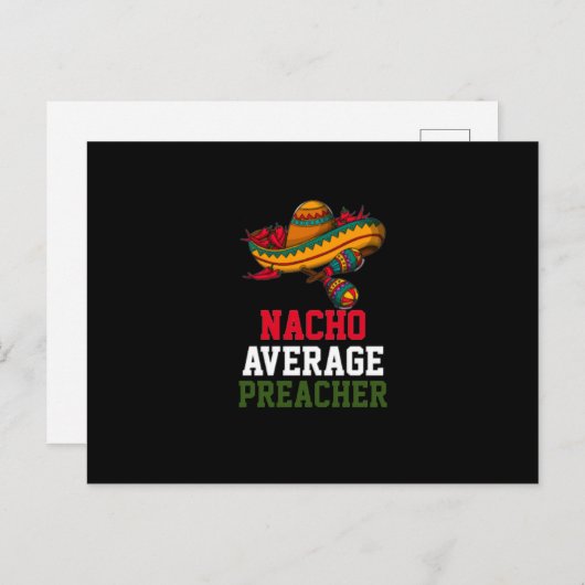 Nacho Gemiddelde predikant Briefkaart (Voorkant / Achterkant)