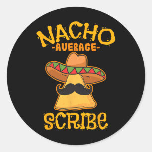 Nacho Gemiddelde Scribe Mexicaanse Cinco de Mayo F Ronde Sticker