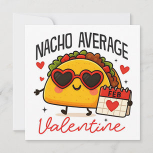 Nacho Gemiddelde Valentijn Plat Vakantiekaart Feestdagenkaart