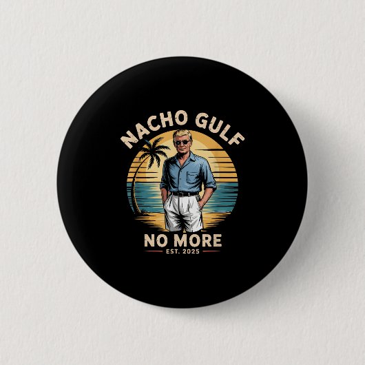 Nacho Gulf Geen Grappige Trump Vakantie 2025 Veren Ronde Button 5,7 Cm (Voorkant)