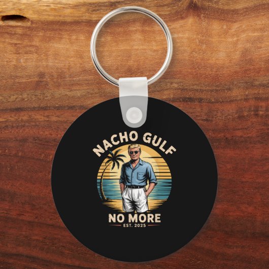 Nacho Gulf Geen Grappige Trump Vakantie 2025 Veren Sleutelhanger (Voorkant)