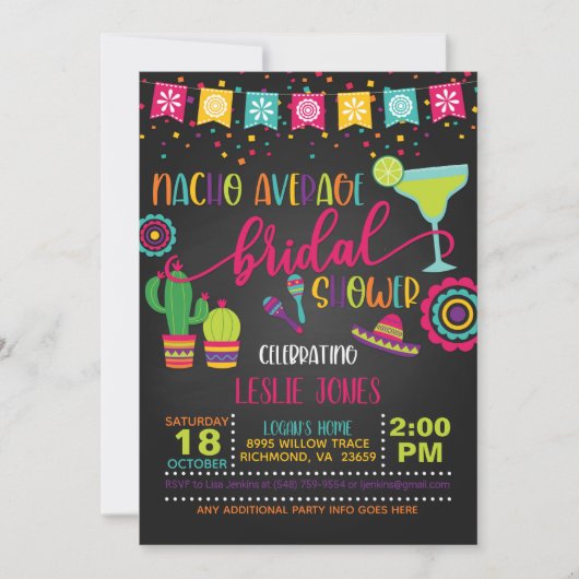 Nacho Invitation de douche nuptiale moyenne - BL (Devant)