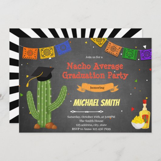 Nacho Invitation de fin de diplôme moyenne (Devant / Derrière)