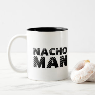 Nacho Man Cheese Chips Nachos Funny Foodie Gift Tweekleurige Koffiemok