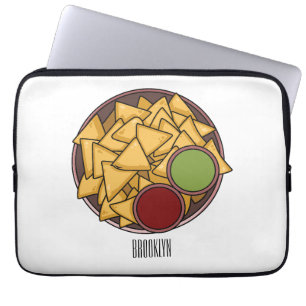 Nachos cartoon illustratie laptop sleeve