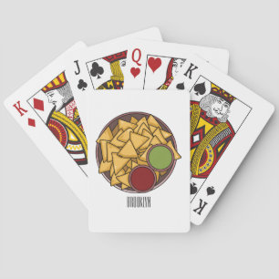 Nachos cartoon illustratie pokerkaarten