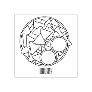 Nachos cartoon illustratie 	rubberstempel