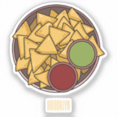 Nachos cartoon illustratie sticker (Voorkant)