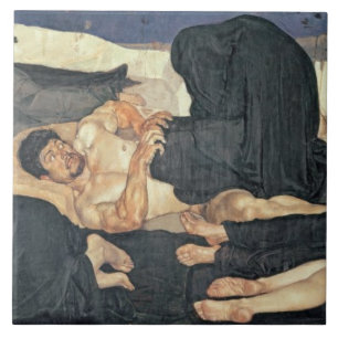 Nacht, 1890 (olie op canvas) tegeltje