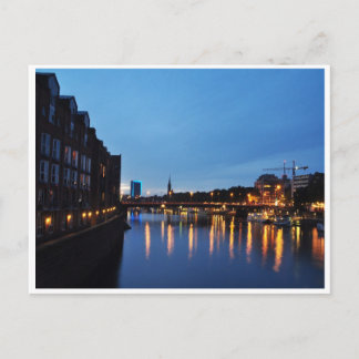 Nacht beim Fluss Briefkaart