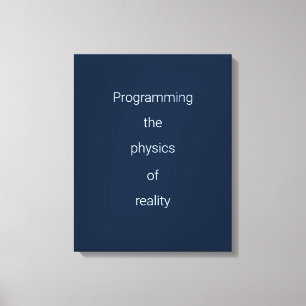 Nacht Blau Witte Quantum Kunst Canvas Afdruk