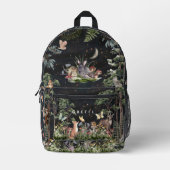 Nacht Bos Bos Dieren Halve Maan Bedrukte Rugzak (Voorkant)