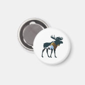 Nacht bos eland magneet (Voorkant / Achterkant)