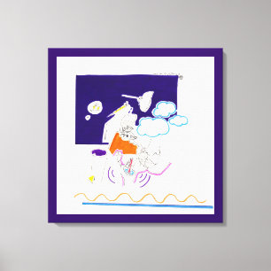 Nacht en Nap Drawings 11 Ze keek naar haar palm Canvas Afdruk