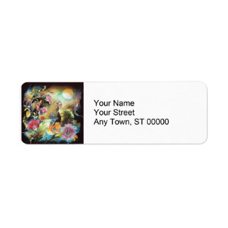 Nacht Floral Garden Art Etiket