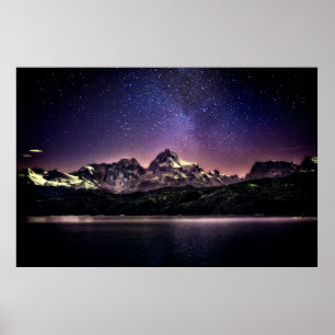 Nacht hemellandschap in Patagonië, Argentinië, Zui Poster